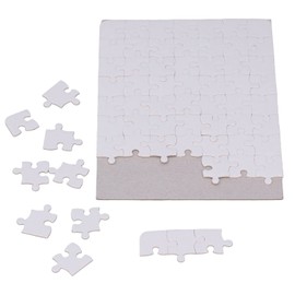 6 Sheets Sublimation Blank Puzzle, 63 Pieces Jigsaw Puzzles Craft, Photo Heat Press Thermal Transfer for Boys Girls Party Favors, DIY Custom , Make Your Own Puzzle, 5.1x7.1in