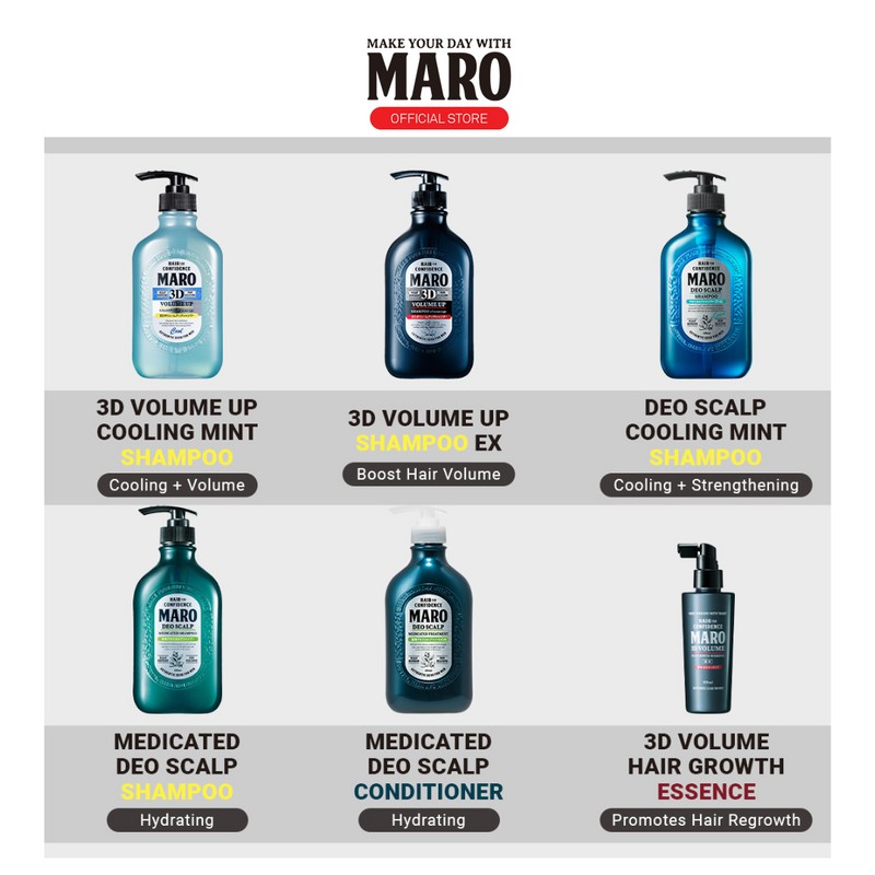 Maro 3D Volume Up Hair Shampoo (460ml) - Instant Volume