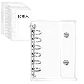 Stickerbook Clear A7 Sticker Clip 1 Sheet Sticker Notebook Transparent Clip 6 Holes Sticker Storage Sticker Backing Paper Set of 10 3 Layers PP Paper Replacement Paper (Transparent, 1 Bookbook, 10