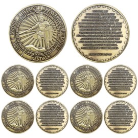 Nosiny 10 Pcs Put on The Whole Armor of God Coin Religious Prayer Coins for Christian Church School(Vintage Style 2)