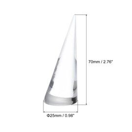 sourcing map Pack of 6 Acrylic Ring Display Holder Solid Cone Shape Jewellery Display Stand Wedding Rings Organiser for Jewellery Shop Bedroom (Clear)