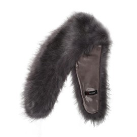 Soul Young Faux Fur Collar Women's Neck Warmer Scarf Wrap,Grey,One Size