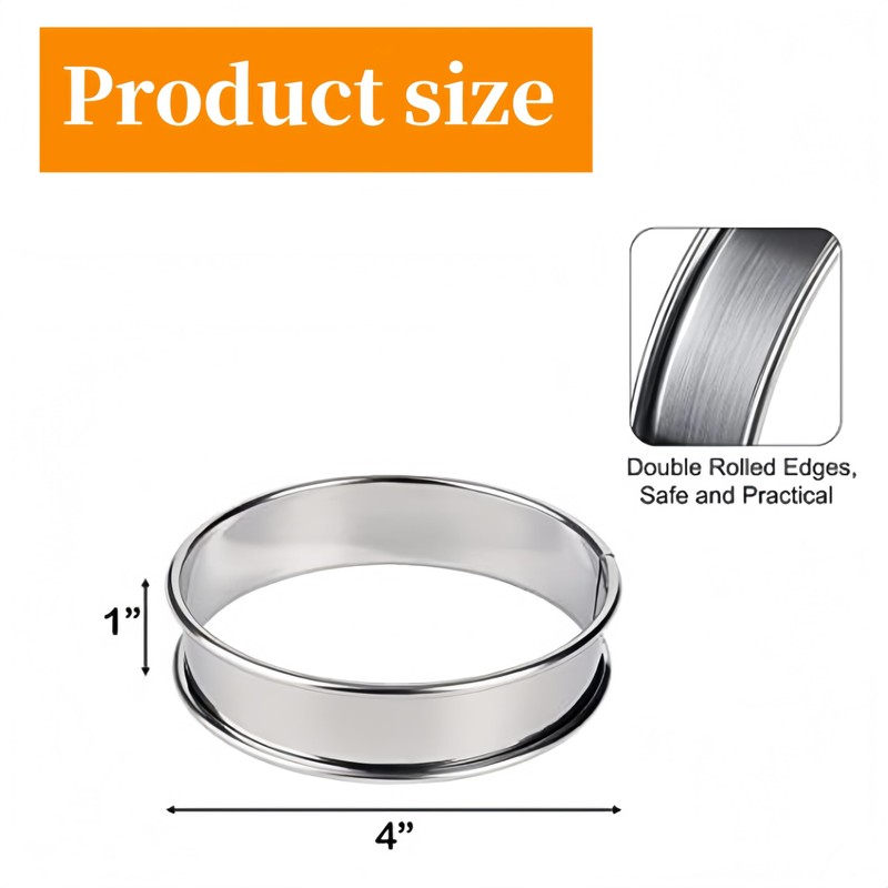 4pcs Pancake Rings Baking Ring Pastry Rings Muffin Cooking Rings