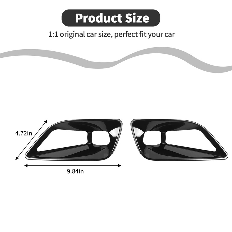 HTHE Exterior Front Fog Light Bezel Frame Cover Trim Front
