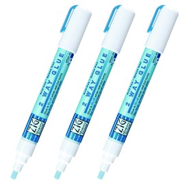 Kuretake Zig 2Way Glue Pen, 4mm Chisel Tip, 3 ps Set, Made in Japan