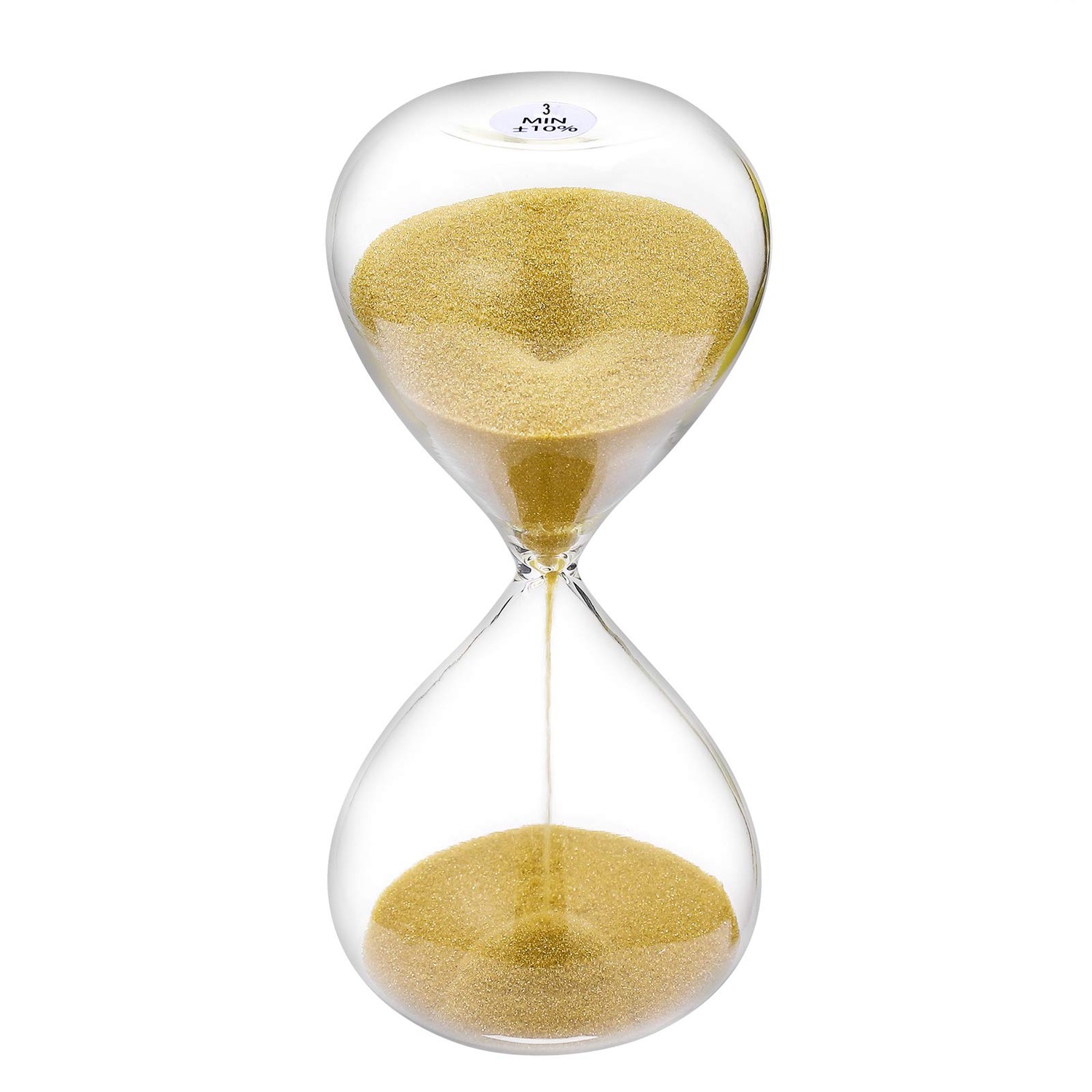 SuLiao Hourglass 3 Minute Sand Timer: 5.1 Inch Gold Sand Clock, Large ...