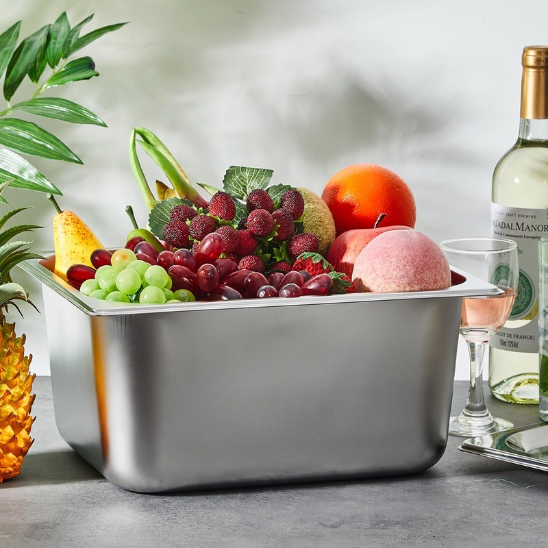 Mifoci 4 Pack Stainless Steam Hotel Pan with Lid, Steam