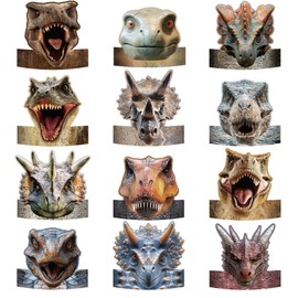 HAP FUNN 24pcs Dinosaur Party Hats, Birthday Hats For Dinosaur Decorations Favors, Dino Jungle Theme Party Birthday Supplies