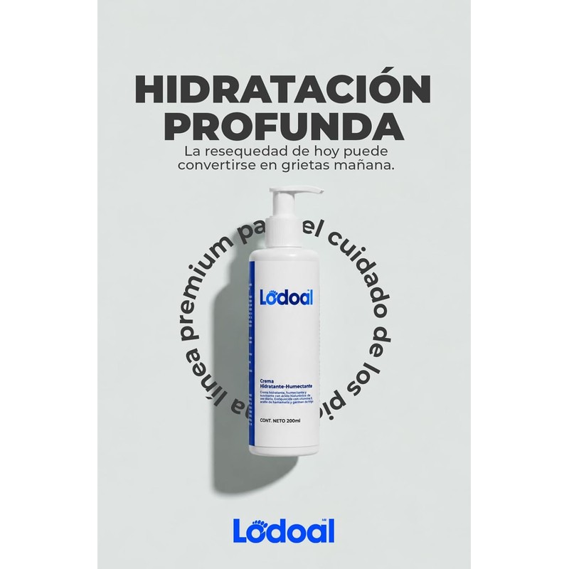 Crema para Pies Hidratante Humectante, y Piernas, Lodoal, con Ácido