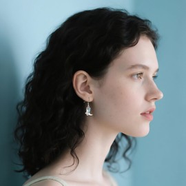 Western Cowgirl Boot Earrings - S925 Sterling Silver Turquoise Cowboy Dangle Drop Earrings, Texas Spur Country Western Jewelry Gifts for Women