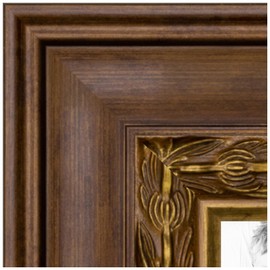 ArtToFrames 16x20 Inch Gold Picture Frame, This 3.63 Inch Custom Poster Frame is Dark Gold Flower - Comes with Economy Acrylic and Corrugated Backing (WOM5206-16x20)