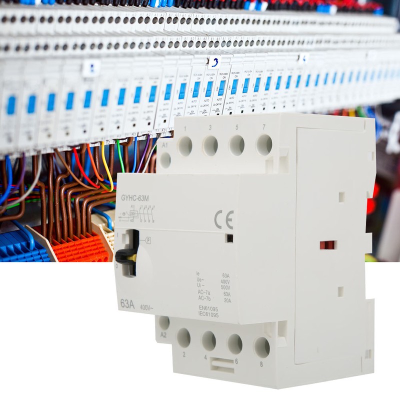 4P 63A 50Hz DIN Rail Household AC Contactor with Manual