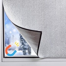 Magnetic Window Insulation Kit Suitable for Summer and Winter, Heat Reflective Window Film and Magnetic Strip Kit Suitable for Windows,RV Windows,Self Adhesive Easy Installation (48"x72"(122x183cm))