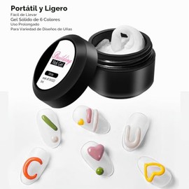 Extensión de Uñas 6pcs Gel Sólido Portátil Brillante Larga Duración Forma Portátil Escultura Sólido Tallado Gel