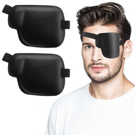 Bewudy Pack of 2 Medical Eye Patches, Single Eye Patch, Adjustable Eye Mask, Medical Eye Patches for Adults and Children, Eye Recovery Phase After Surgery (2 Pieces Left Eye)