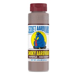 Secret Aardvark Smoky Chipotle Hot Sauce - Chipotle Peppers & Roasted Habaneros, Mild Sauce, Non-GMO, Low Sugar, Low Carb, Hot Sauce & Marinade - 8 fl oz 1 Pack