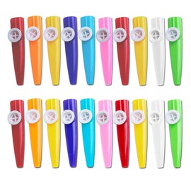 Tovyzalg 20-Pack Colorful Plastic Kazoos Bulk Multipack - Kazoo Instrument Set, Vibrant Musical Instruments for adult Classroom Gifts, Party Favors, Camping & Music Lovers (20)