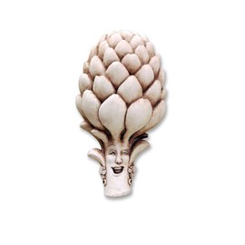 Carruth Studio, Miss Carmen Artichoke Figurine, Original Sculpture Handcrafted in Stone, Artisan Made