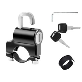Helmet Holder, Helmet Lock, Helmet Holder, Motorcycle, Compatible with Handlebars 0.9 - 0.9 inches (22 - 24 mm), Black