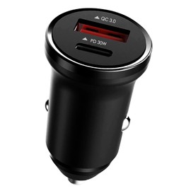 Zigarettenanzünder USB, 54W Schnellladung USB-Feuerzeug C [PD30W & 24W] Mini Autoladegerät, Ladegerät für Auto, Metal Legierung KFZ, Kompatibel mit 16 15 Pro Max Pad S24 Galaxy und Mehr
