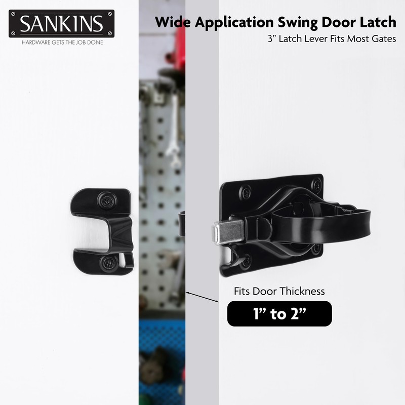 SANKINS Gate Door Latch, Dual-Sided Operation, Heavy Duty Durable Gate