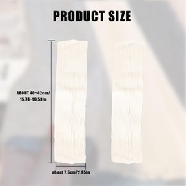 Soft Women Arm Warmer, Winter Long Fingerless Gloves with Thumb Hole, Knit Wrist Warmer Cold Weather Mitten for Ladies Girls (White)