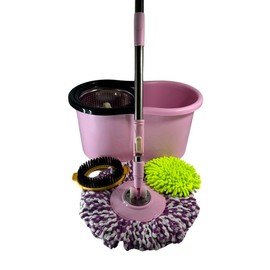That Girl Bundle,Tovar Mop,Single (One) Bucket system, Duster, Spin Right Brush, Microfiber Mop Head, Stainless Steel Wringer, Tall 61" Mop