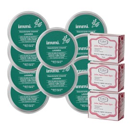 IMMI BY VERDE A LA MEXICANA 10 piezas Desodorante tarro 75gr y 3 piezas Jabón 50gr La Artesanal (10, Lavandas)