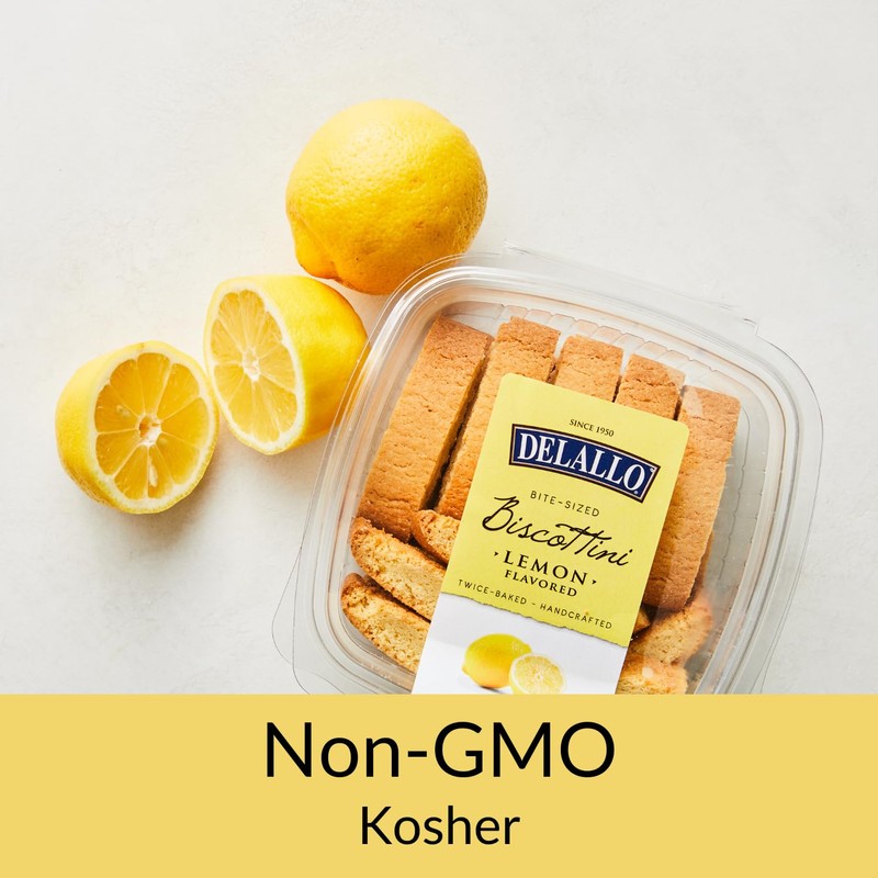 DeLallo Lemon Biscottini Cookies, Mini Size, (2 Pack), Authentic Italian
