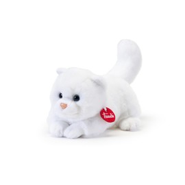 Trudi Cat Brad White Birthday, Plush Cat Kitten | 16 x 19 x 22 cm Size S | Classic Cats | Model 21044