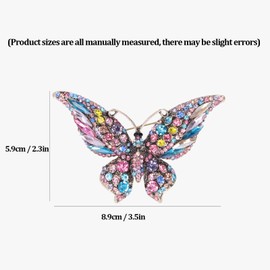 Women Girls Large Crystal Safety Butterfly Brooches Pins Lady Wedding Rainbow Rhinestone Brooches Jewellery Decorative Brooches Pins Brooches & Pins