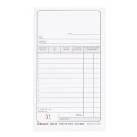 Blueline Sales Book, 50 Carbonless Duplicates, Bilingual, 3-1/2" x 6-1/2" (G3NCR.2B)