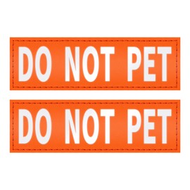 IronSeals 2 Pack Reflective Dog Vest Harness Patches, Removable Patches with Reflective Printed Letters for Vest Harness Collar or Leash