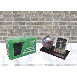 Collectible Supplies Acrylic Baseball and Card Display Case | Acrylic Holder | Black Base and Clear Viewing Display Case | Protection & Elegant Design