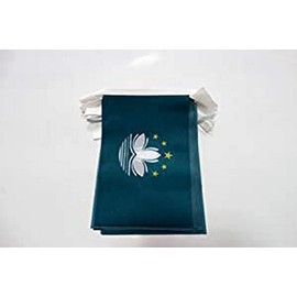 AZ Flag Chain Macau 6 Metres with 20 Flags 21 x 14 cm Chinese Garland 14 x 21 cm