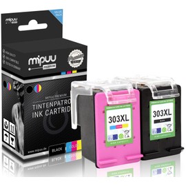 Mipuu 2 Inks Compatible with HP 303XL 303 XL 3YN10AE Black Colour for HP Envy Inspire 7220 7221 7224 7920 7921 7924 7925 Envy Photo 6220 6230 7130 Set
