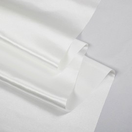 White Silk Satin Fabric by The Yard, 55 Inches Wide Charmeuse Satin Cloth Fabric, Silky Shiny and Soft Cloth Material for Sewing, Wedding Bridal Dress, Decorations, DIY Crafts, 2 Yards, White