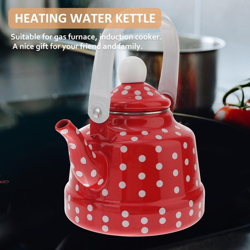 DOITOOL Vintage Tea Kettle 1.1 L Enamel Tea Kettle with
