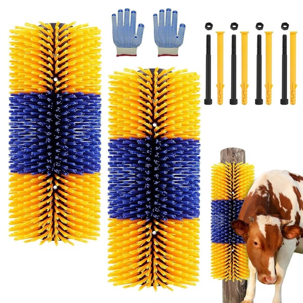 2PCS Livestock Scratch Brushes, Horse Scratcher Full Massage Brush Kit,