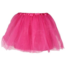 80s Women's Costume - Pink Tutu and Black Neon Shirt - Size S-XXL - Ballet Fancy Dress Carnival Tulle Skirt Short, Size: S