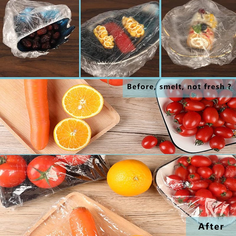 200 PCS Fresh Keeping Bags Food Elastic Keeping Covers Seal