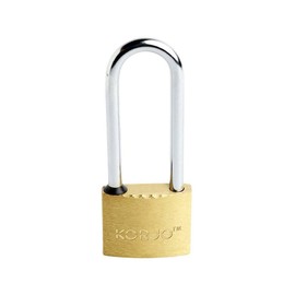 Korjo Solid Brass Padlock Luggage Long Shackle Lock, Travel