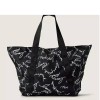 PINK Victoria's Secret Pink Black Script Logo Tote Zip Top