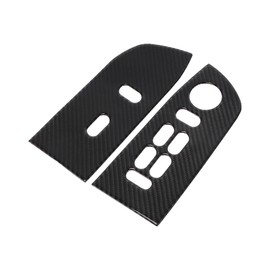 TUCKBOLD Front Window Lift Switch Sticker Cover for Ford F-150 2004-2008 for Lincoln Mark LT 2005-2008 Interior Trim Decal Decoration Carbon Fiber Black 2Pcs