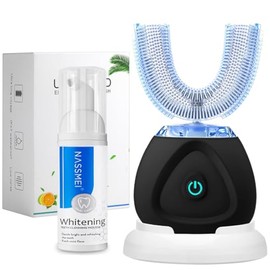 FULYA Auto Toothbrush with Teeth Whitening Mousse, Automatic Tooth Brush for Adult, 360° Ultrasonic Toothbrushes Waterproof, Rechargeable Electric Tooth whitening Brush