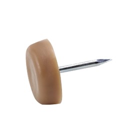 100 Pack Rok Hardware 3/4″ (19mm) Standard Nail On Furniture Glides in Brown Color, Flat Head, Chair Foot Glides, SLG34BRN