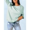 Dokotoo Womens Casual Oversized Long Sleeve Round Neck Sweatshirt Side