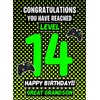 Great Grandson 14th Birthday Card (Level Up Gamer)