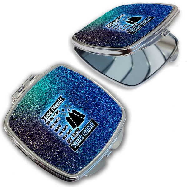 Bleu Reign Compact Personalized Pocket Mirror Custom Name Good Friends