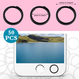 50 Pcs Small Key Rings 10mm Mini Keyring Rings Black Split Rings for Keychains Metal Rings for DIY Pendants Ornaments Crafts Accessories